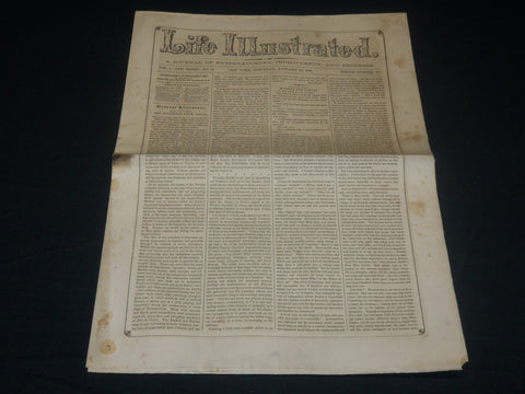 1856 JANUARY 19 LIFE ILLUSTRATED NEWSPAPER - ISAAC NEWTON - NP 4795