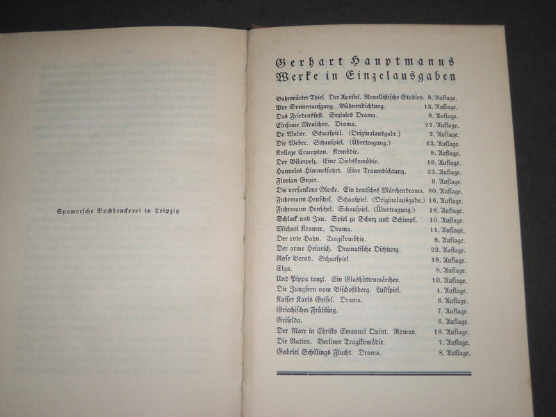 1912 ATLANTIS ROMAN VON GERHART HAUPTMANN GERMAN BOOK - KD 4891