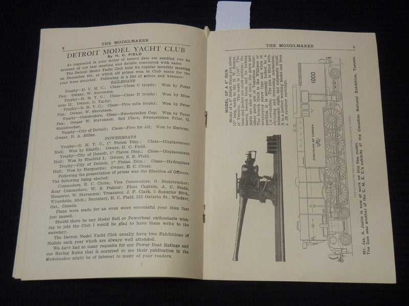 1925 JANUARY THE MODEL MAKER MAGAZINE - VOLUME 2 NO. 1 - K 2644