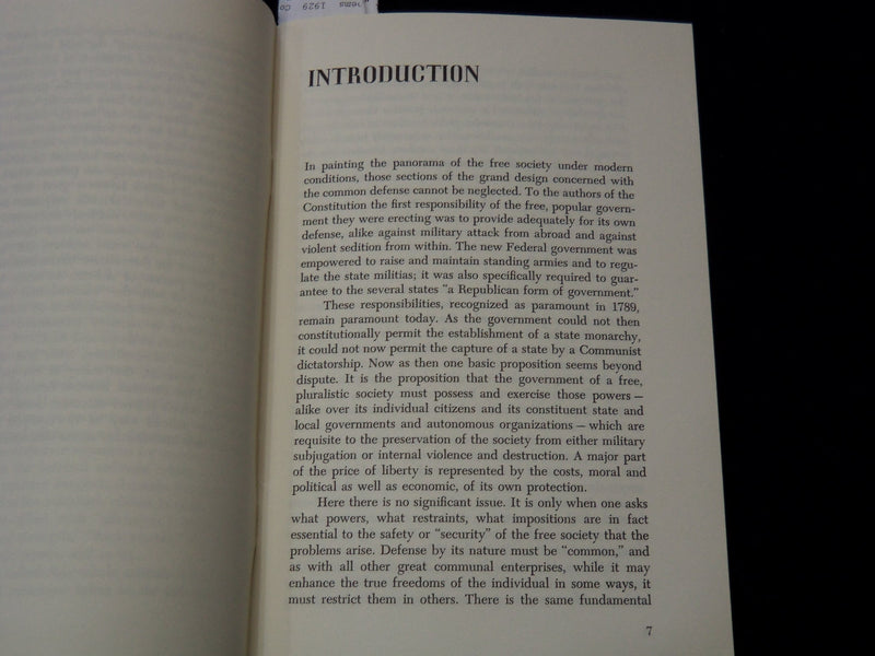 1957 NOVEMBER INDIVIDUAL FREEDOM AND THE COMMON DEFENSE BY MILLILS - K 2118