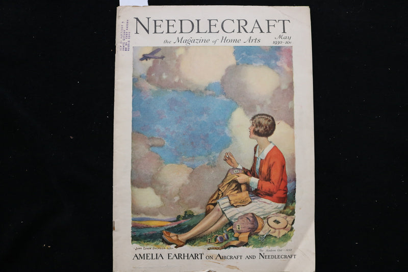 1930 MAY NEEDLECRAFT MAGAZINE - AMELIA EARHARET ON AIRCRAFT COVER - E 9948