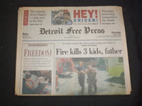 1994 JULY 14 DETROIT FREE PRESS NEWSPAPER - FIRE KILLS 3 KIDS, FATHER - NP 7679