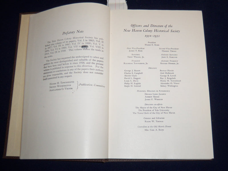 1951 NEW HAVEN COLOGY HISTORICAL SOCIETY PAPERS VOL 10 - CONNECTICUT- KD 2951S