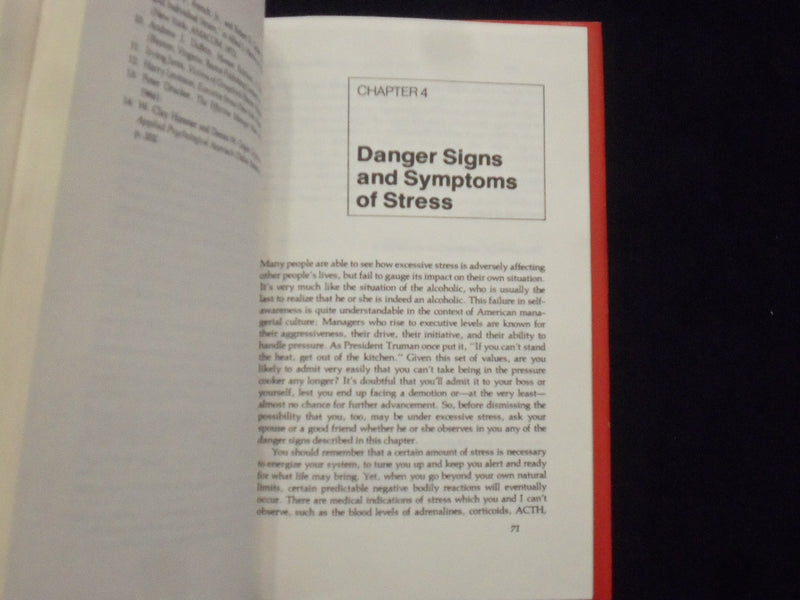 1979 MANAGING STRESS HARDCOVER BOOK BY JERE E. YATES - KD 8679