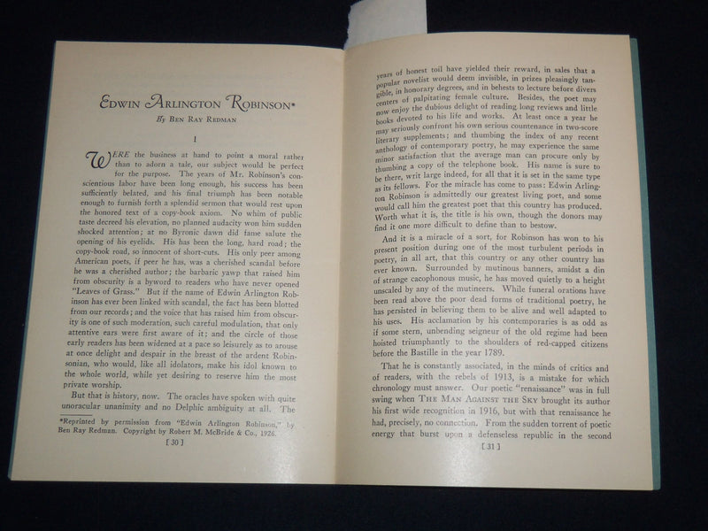 1930'S EDWIN ARLINGTON ROBINSON - CARL VAN DOREN - J 8959
