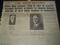 1931 NOV 4 TROY MORNING RECORD - BURNS WINS SEVENTH TERM IN TROY - NT 7489
