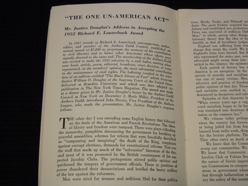 1952 DECEMBER THE AMERICAN WRITER MAGAZINE - VOLUME 1 NO. 3 - J 8001
