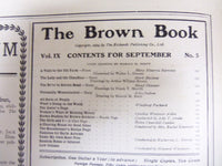 1904 SEPTEMBER THE BROWN BOOK OF BOSTON MAGAZINE-ILLUS COVER & STORIES - ST 3260