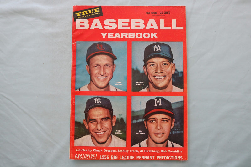 1956 BASEBALL YEARBOOK MAGAZINE - MUSIAL-MANTLE-BERRA COVER - E 26724