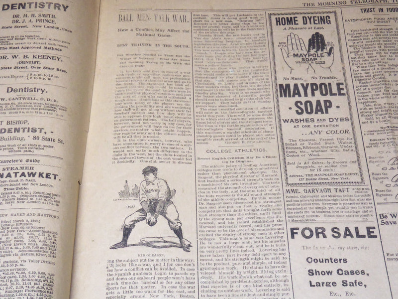 1898 APRIL 12 MORNING TELEGRAPH NEWSPAPER - MCKINLEY'S VIEWS ON MAINE - NP 2152A