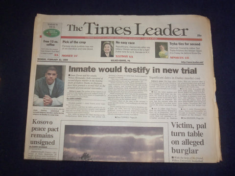 1999 FEB 22 WILKES-BARRE TIMES LEADER-KOSOVO PEACE PACT REMAINS UNSIGNED-NP 8246