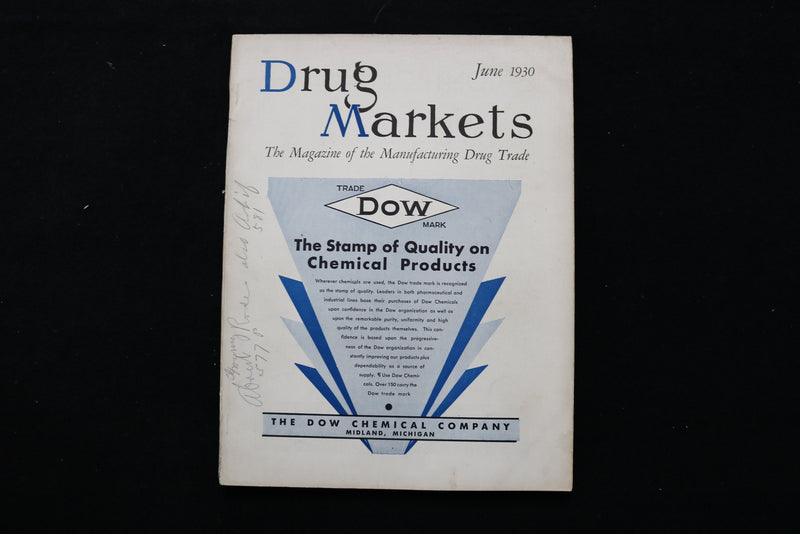 1930 JUNE DRUG MARKETS MAGAZINE - THE DOW CHEMICAL COMPANY COVER - E 10371