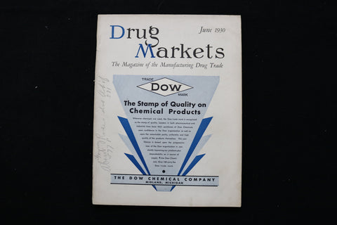 1930 JUNE DRUG MARKETS MAGAZINE - THE DOW CHEMICAL COMPANY COVER - E 10371