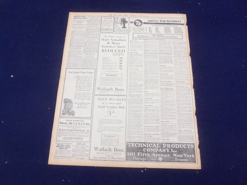 1920 JUNE 8 NEW YORK TIMES - PERSHING TO QUIT MILITARY SERVICE - NT 9108