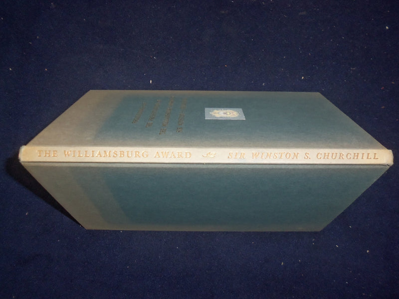 1957 PROCEEDINGS OF WILLIAMSBURG AWARD TO CHURCHILL HARDCOVER BOOK BY - KD 9076