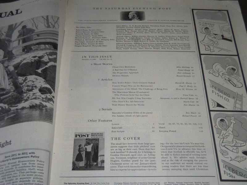 1960 DECEMBER 10 THE SATURDAY EVENING POST MAGAZINE - ILLUSTRATED COVER- SP 2325