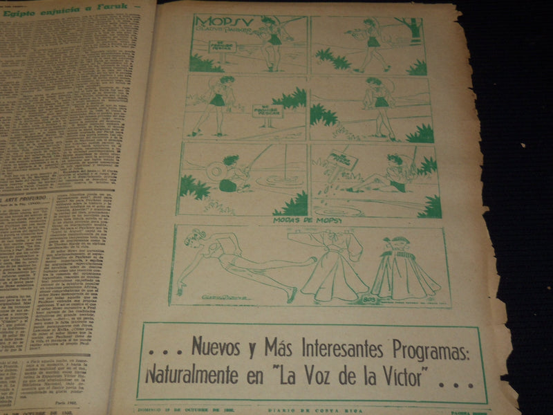 1952 DIARIO DE COSTA RICA DOMINGO COLOR COMICS LOT OF 13 - SUPERMAN - NP 2152V