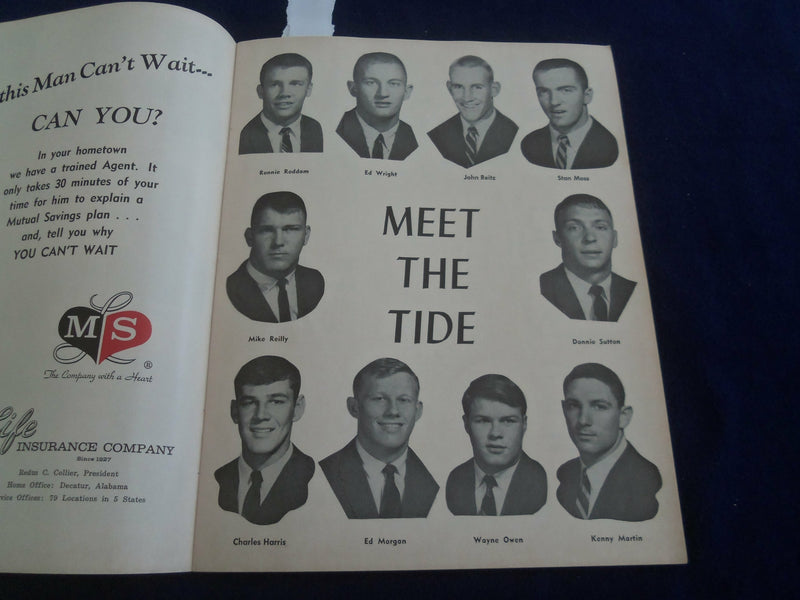 1966 OCT 29 ALABAMA VS MISSISSIPPI STATE FOOTBALL PROGRAM- KEN STABLER- ST 4452Q