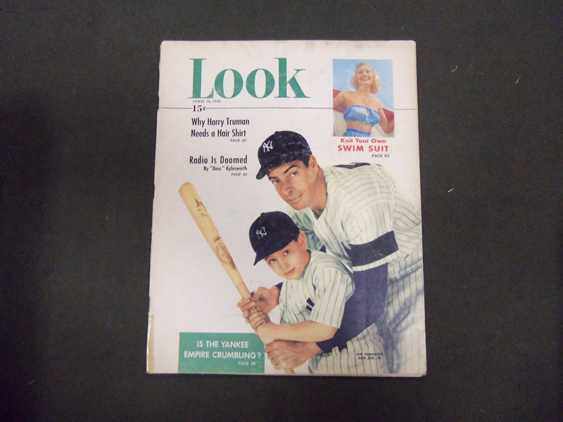 1949 APRIL 26 LOOK MAGAZINE - JOE DIMAGGIO - GREAT PHOTOS & ADS - ST 2831