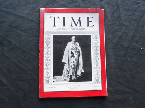 1936 OCTOBER 12 TIME MAGAZINE - LORD LINLITHGOW - T 535