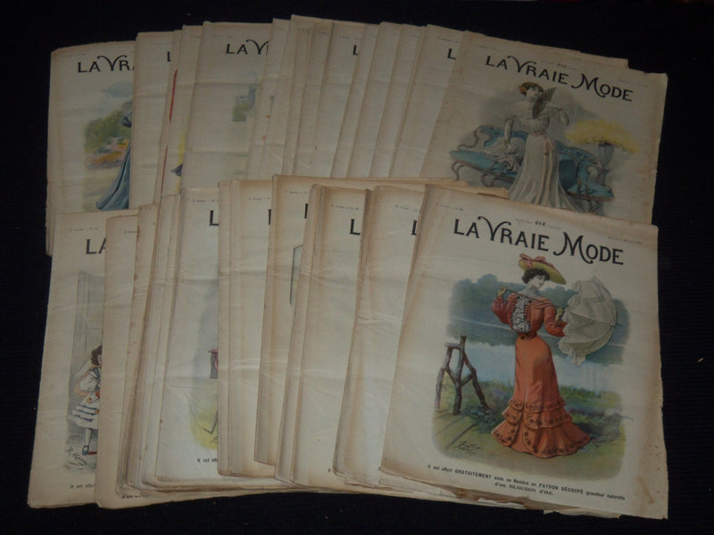 1903 LA VRAIE MODE FRENCH FASHION MAGAZINE LOT OF 45 ISSUES - O 3442E