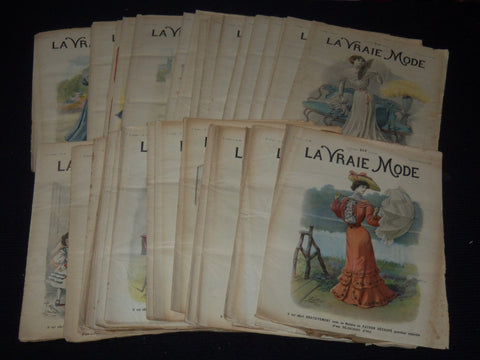 1903 LA VRAIE MODE FRENCH FASHION MAGAZINE LOT OF 45 ISSUES - O 3442E