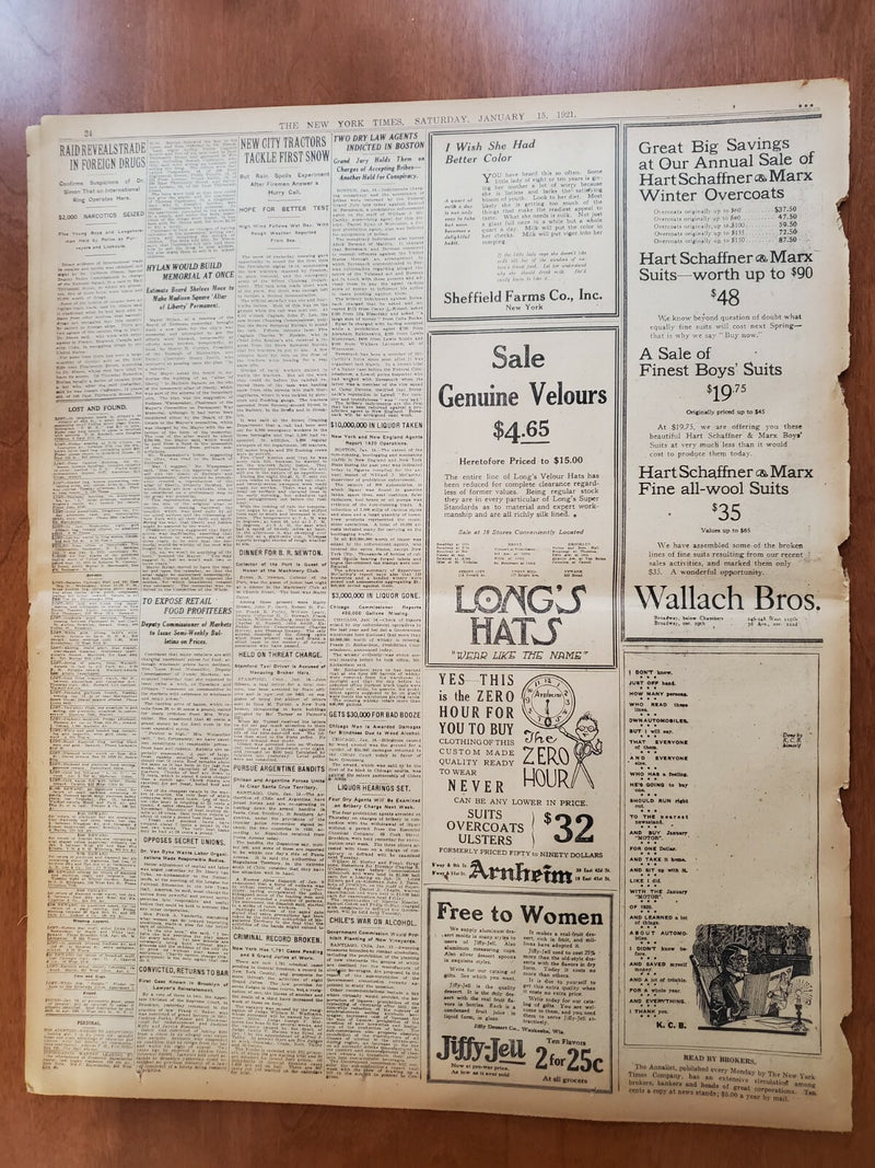 1921 JANUARY 15 NEW YORK TIMES - PLOT TO BLOW UP THE CUSTOM HOUSE - NT 8094