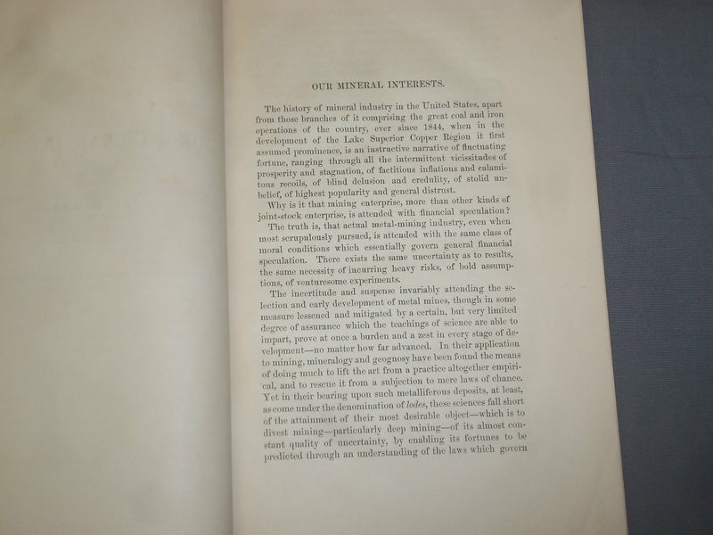1800'S OUR MINERAL INTERESTS BY J. P. KIMBALL - J 4953