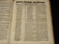 1829-1830 NEW YORK MIRROR AND LADIES GAZETTE BOUND VOLUME - R 89G