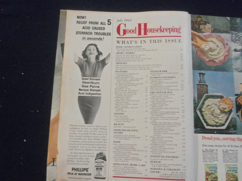 1963 JULY GOOD HOUSEKEEPING MAGAZINE - NICE COVER, ARTICLES & ADS - F 252P