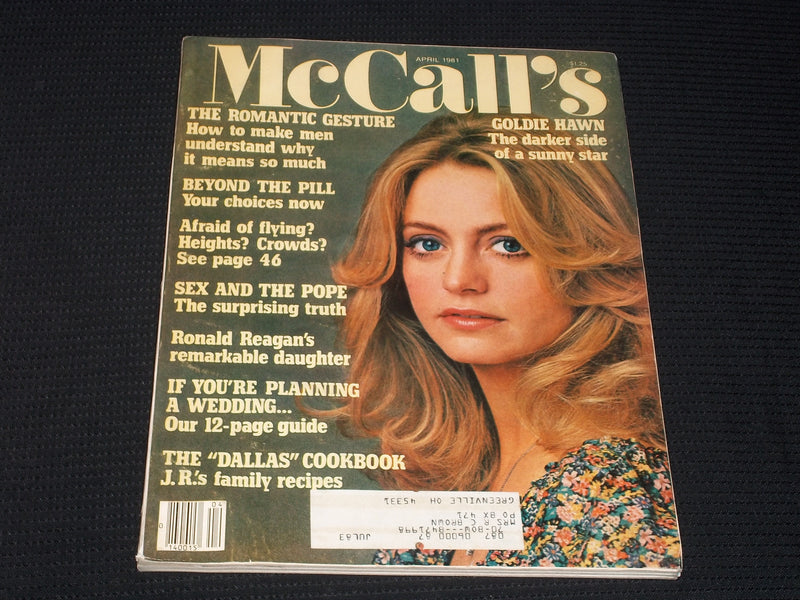 1981 APRIL MCCALL'S MAGAZINE - GOLDIE HAWN FRONT COVER - E 666