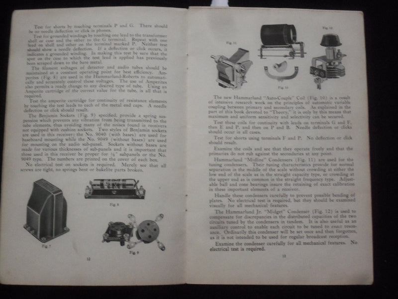 1926 HOW TO BUILD THE HAMMARLUND ROBERTS HI-Q RECEIVER SOFTCOVER MANUAL - J 9835