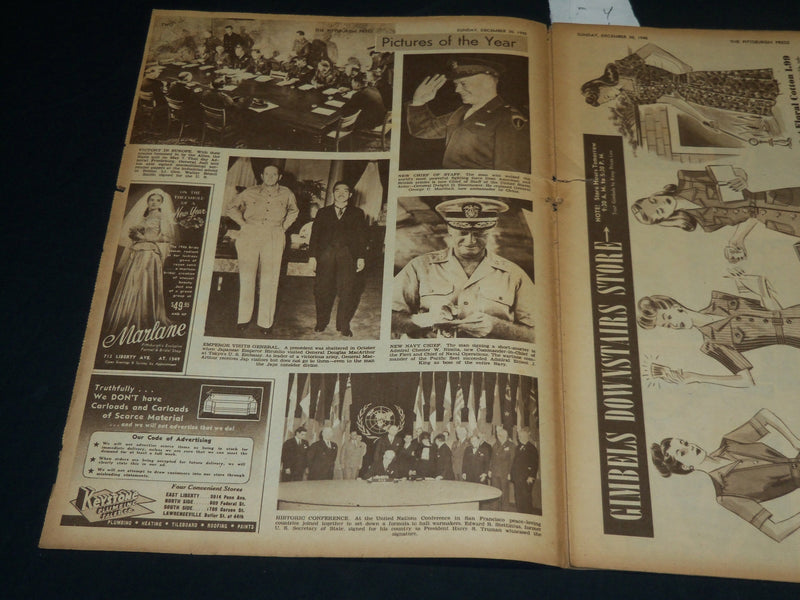1945 DEC 30 THE PITTSBURGH PRESS SUNDAY ROTO SECTION - PICTURES OF YEAR- NP 4562