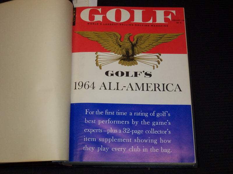 1964 JANUARY-DECEMBER GOLF MAGAZINE BOUND VOLUME - GREAT COVERS - R 425