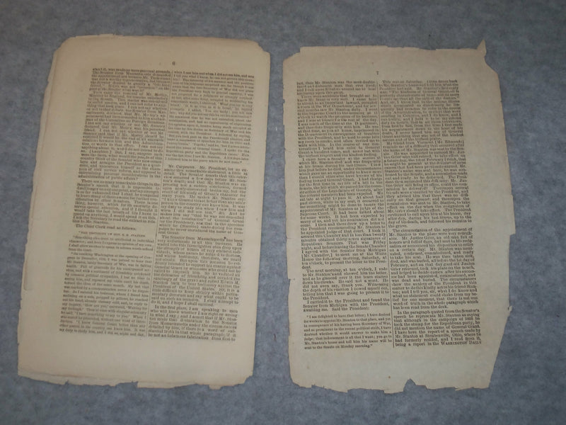 1872 MATT H. CARPENTER SPEECH - PRESIDENT VINDICATED - J 6321