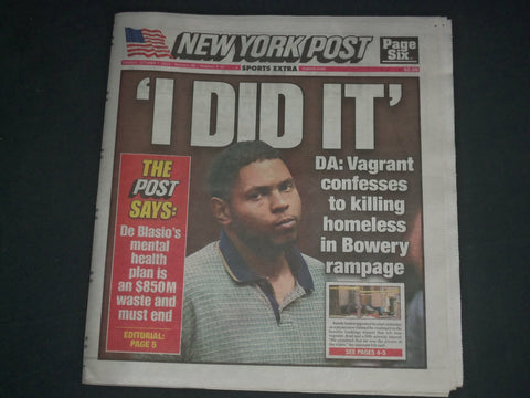 2019 OCTOBER 7 NEW YORK POST NEWSPAPER - RANDY SANTOS CONFESSES TO KILLING