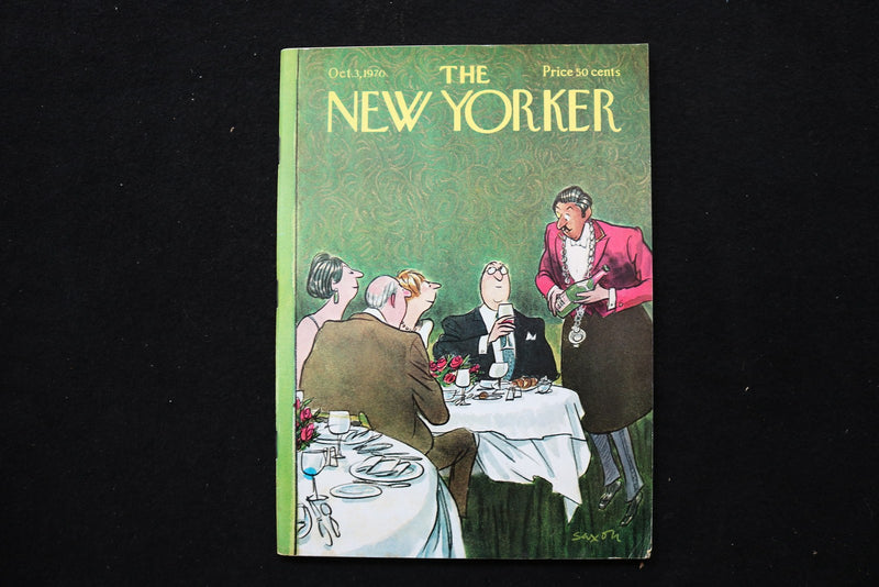 1970 OCTOBER 3 NEW YORKER MAGAZINE - GREAT ILLUSTRATED COVER - NY 2820