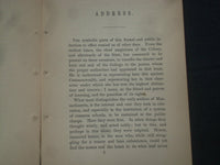 1853 MAY 24 REV. JAMES WALKER HARVARD PRESIDENT INAUGURATION ADDRESS - J 4382