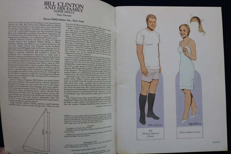 1989-1994 PRESIDENTIAL FAMILY PAPER DOLL BOOKS-LINCOLN-CLINTON-LOT OF 3 - O 3637