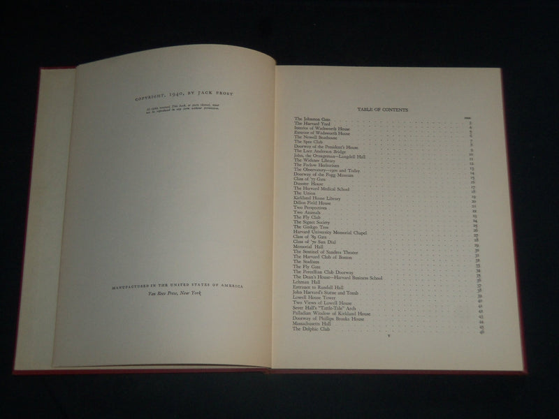 1940 HARVARD & CAMBRIDGE A SKETCH BOOK AUTOGRAPHED BY JACK FROST - KD 5470