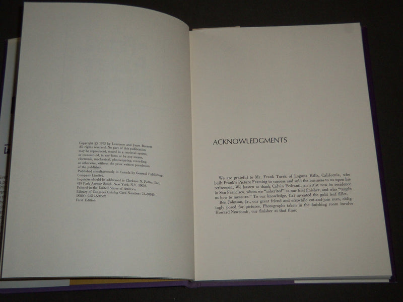 1973 THE PICTURE FRAMER'S HANDBOOK LAURENCE & JANET BURNETT - KD 3831