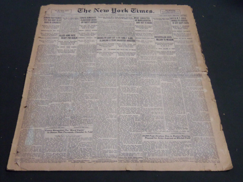 1924 DECEMBER 30 NEW YORK TIMES - M'COY CONVICTED OF MANSLAUGHTER - NT 6861