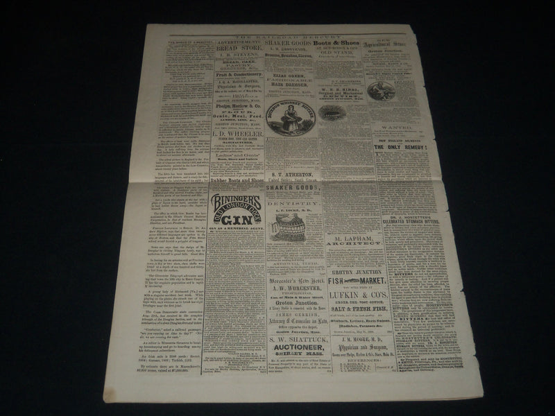 1860 AUGUST 30 RAILROAD MERCURY - LINCOLN - GROTON JUNCTION MASS - NP 614I