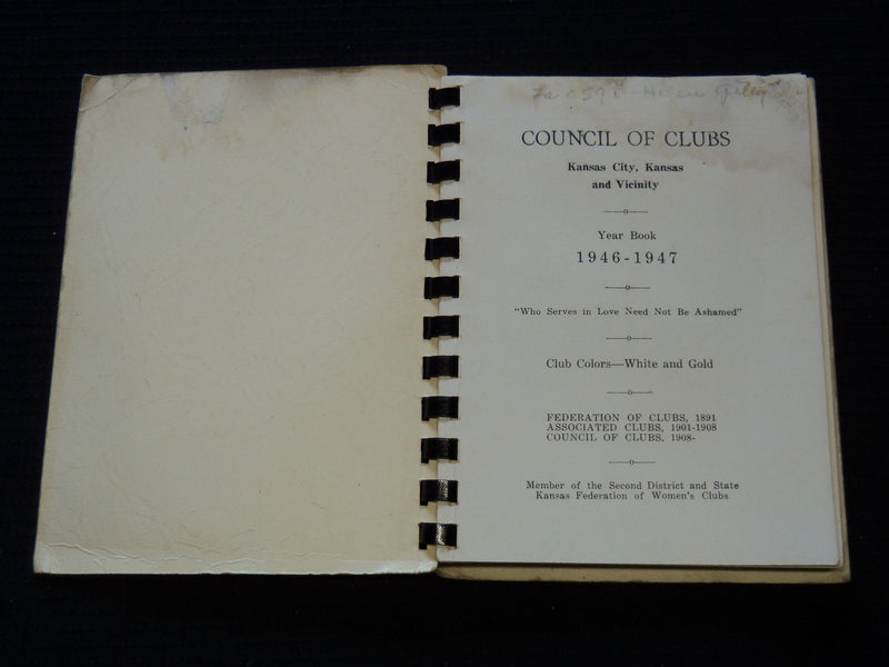1946-1950 COUNCIL OF CLUBS YEAR BOOK LOT OF 2 - KANSAS CITY, KANSAS - J 7426