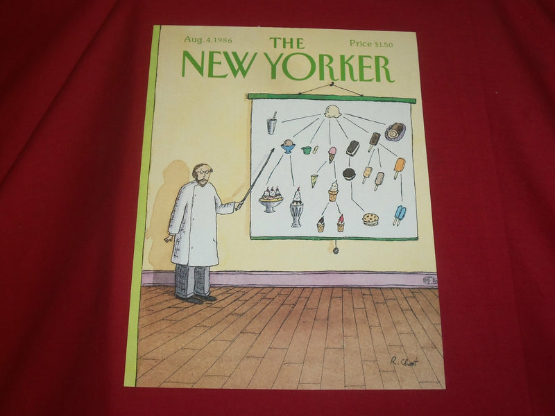1986 AUGUST 4 NEW YORKER MAGAZINE FRONT COVER ONLY - GREAT ART FOR FRAMING