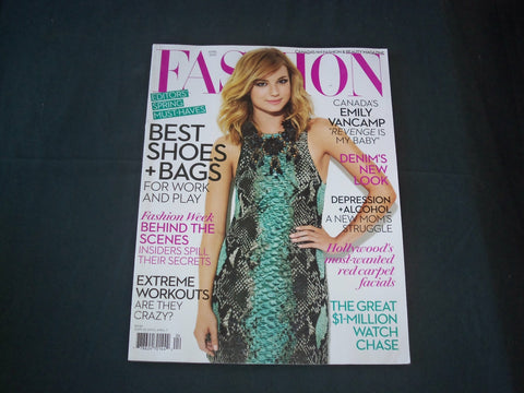 2013 APRIL FASHION MAGAZINE - CANADIAN EDITION - EMILY VANCAMP COVER - B 6021