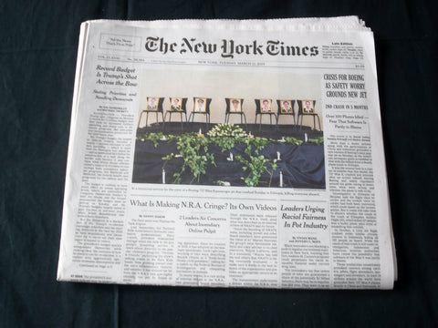 2019 MARCH 12 NEW YORK TIMES - CRISIS FOR BOEING AS SAFETY WORRY GROUNDS NEW JET