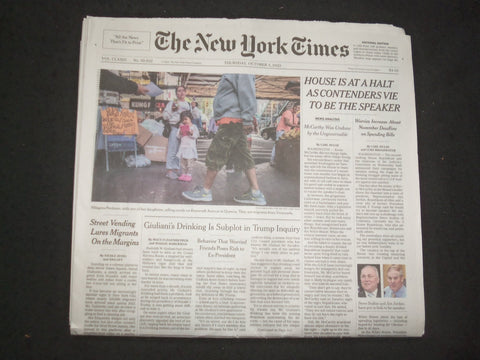 2023 OCTOBER 5 NEW YORK TIMES-HOUSE IS AT A HALT AS CONTENDERS VIE TO BE SPEAKER