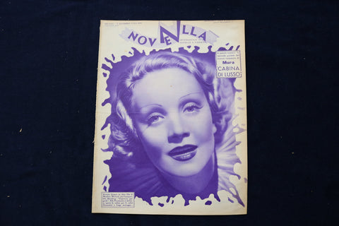 1934 DECEMBER 9 NOVELLE MAGAZINE - MARLENE DIETRICH - ITALIAN COVER - E 23776