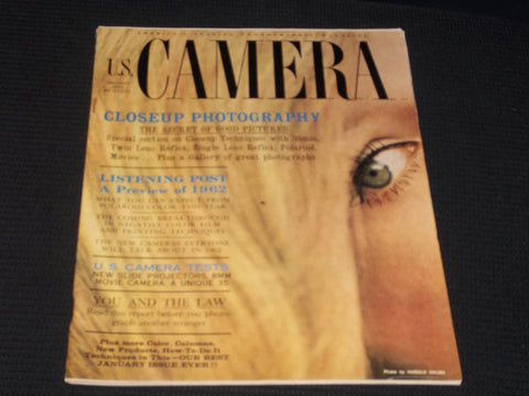 1962 JANUARY U.S. CAMERA MAGAZINE - CLOSEUP PHOTOGRAPHY FRONT COVER - E 6401